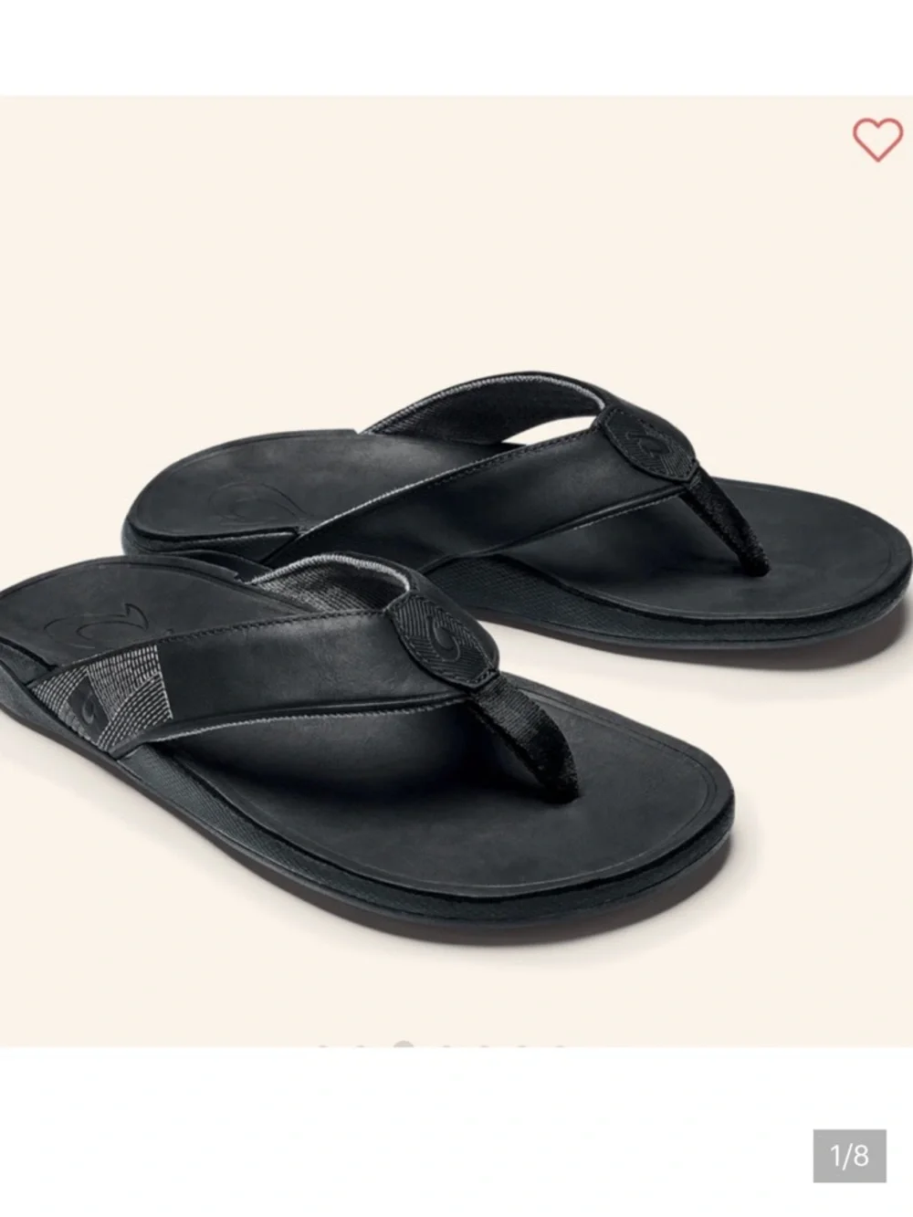 OluKai Tuahine Men’s Waterproof‎ Leather Sandals black men’s flip flops Size 13